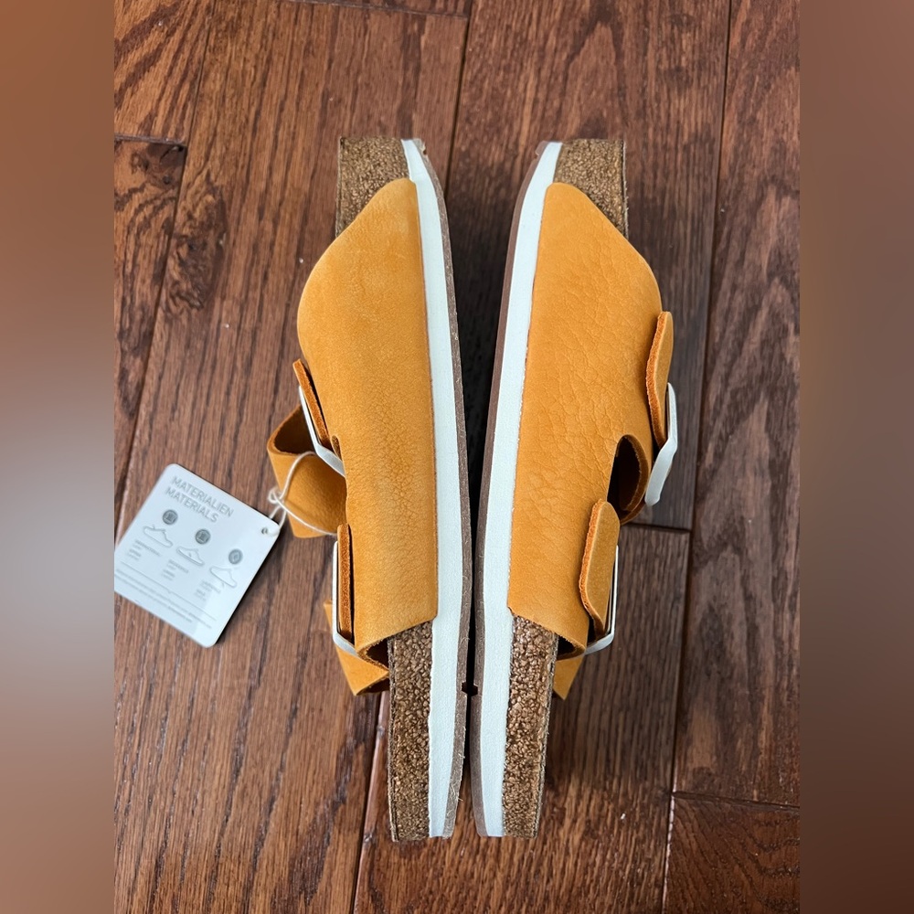 Birkenstock Arizona Soft Footbed Sandals with White Buckles - Narrow Fit - Picture 12 of 13